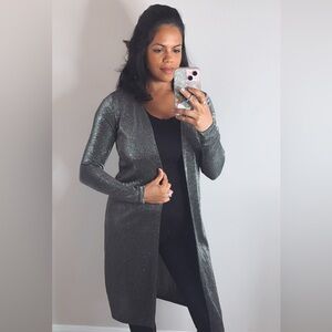 Y2k Vintage Windsor Glitter Open Cardigan Small